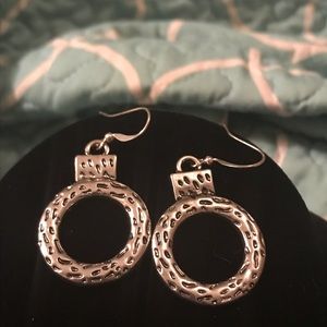 Hammered Silver Tone Earrings NWOT